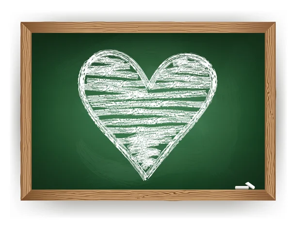 Heart drawn in white chalk — Stock Vector