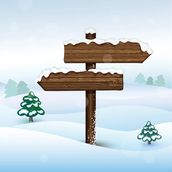 Vector bilboard in winter forest — Stockvector