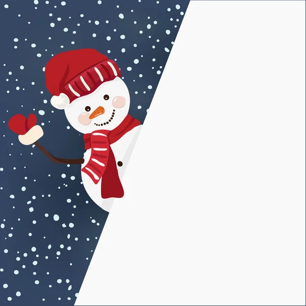 Χιονάνθρωπος κρατώντας για ένα πανό στο άνυσμα — Διανυσματικό Αρχείο