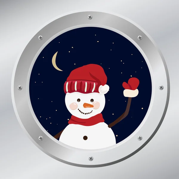 Sky in porthole in vector — ストックベクタ