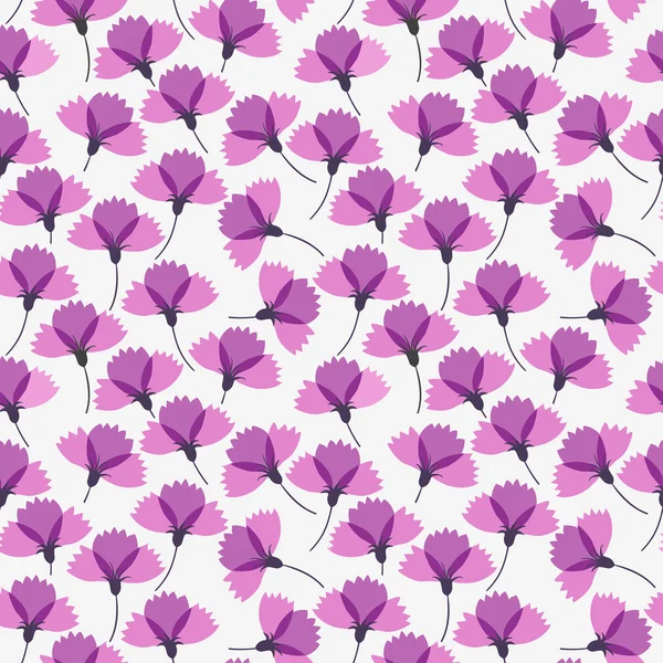 Flor violeta patrón sin costura, vector — Archivo Imágenes Vectoriales