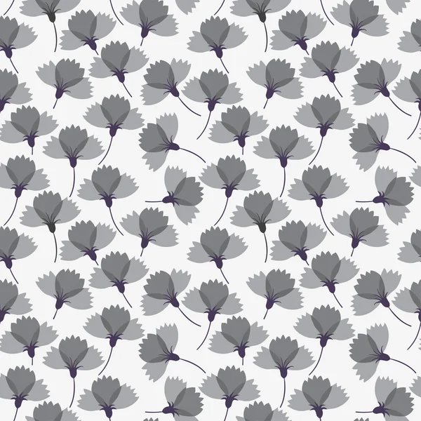 Svart og hvit blomst, sømløst mønster – stockvektor