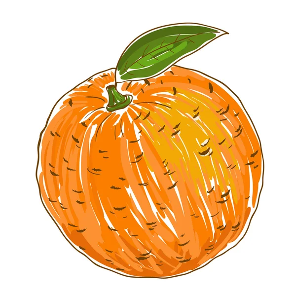 Naranja en vector — Vector de stock