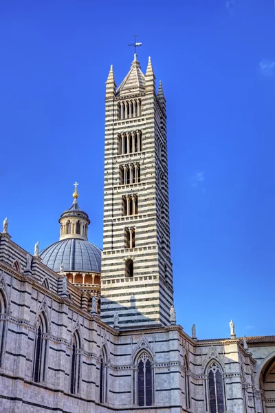Campanille do Duomo (catedral) de Siena. Toscana, Itália . — Fotografia de Stock