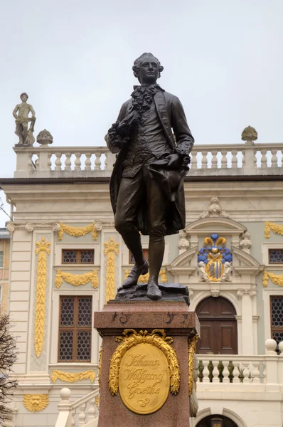 Staty av johann wolfgang goethe. Leipzig, Tyskland — Stockfoto