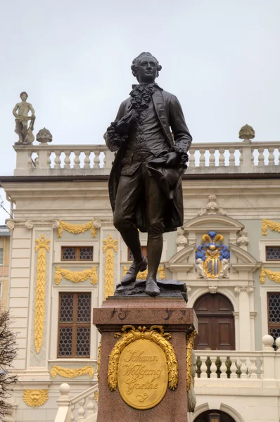 Socha johann wolfgang goethe. Leipzig, Německo — Stock fotografie