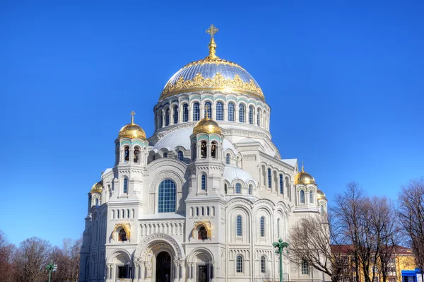 Naval cathedral of Saint Nicholas in Kronstadt, Russia — Stock Photo, Image