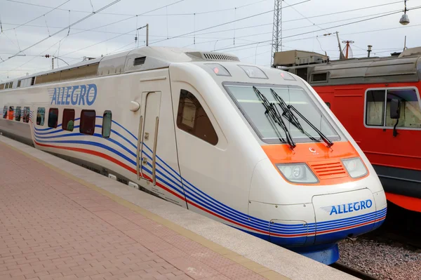 Allegro vonat (Szentpétervár, Oroszország - helsinki, Finnország) — Stock Fotó