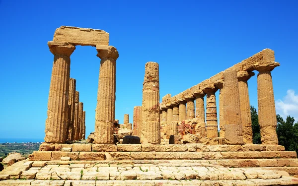 Colonnade Agrigento'da hera (juno) Tapınağı. Sicilya, İtalya — Stok fotoğraf