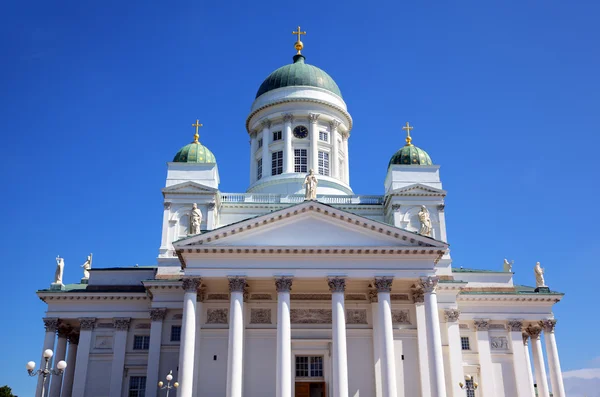Tuomiokirkko 大教堂教会在赫尔辛基，芬兰 — 图库照片