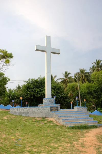 Yesu Christu Javanthi MahaJubilee (em inglês). Santuário Memorial Adimalathura. Chowara Beach, sul de Kovalam, Kerala, Índia — Fotografia de Stock