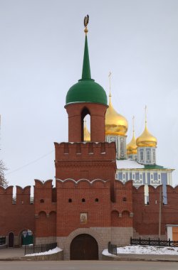 ve ana Kulesi kremlin girişinde. Tula, Rusya Federasyonu