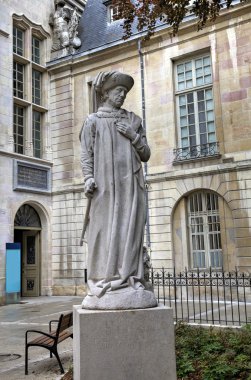 philip Dükler Sarayı ve Burgundy estates iyi (philippe le bon) heykeli. Dijon, Fransa