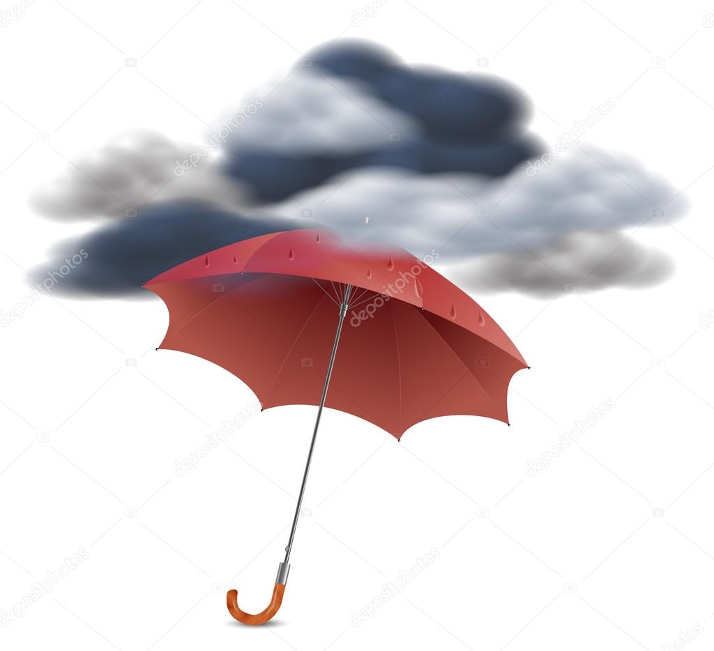 Security Concept - Umbrella Under The Clouds