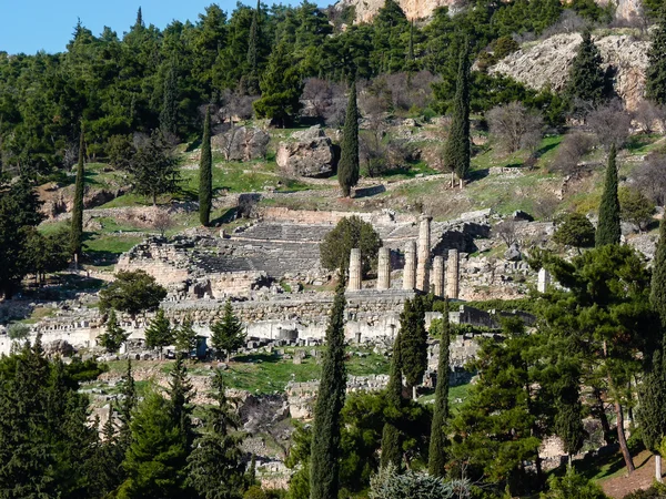 Templo Apolo en el oráculo Delphi, Grecia — Foto de Stock