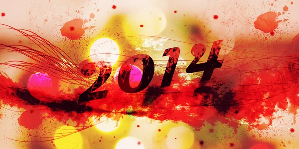 Feliz Año Nuevo 2014 con texto grunge —  Fotos de Stock