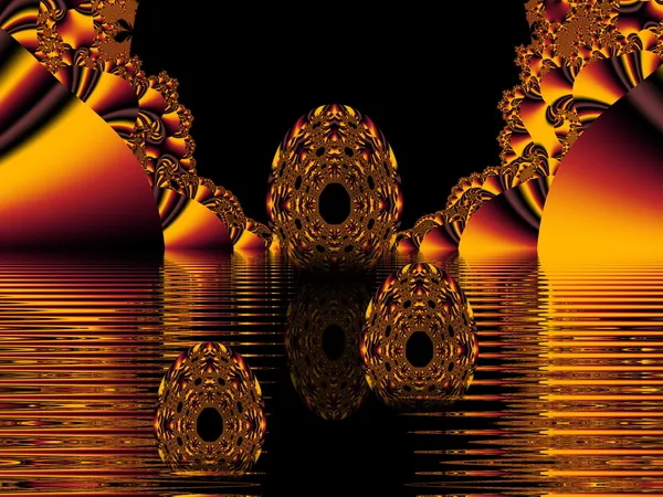 Huevos Abstarct fondo fractal mar — Foto de Stock