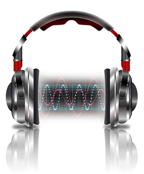 gerçekçi kulaklık ile müzik dalgalar