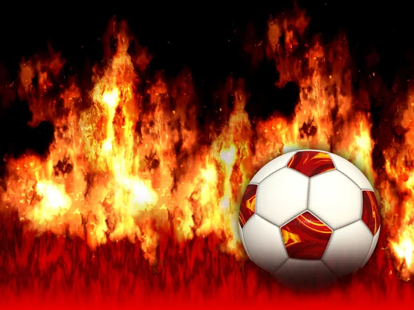 Brennender Fußballball — Stockfoto