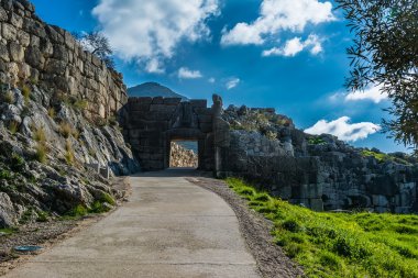 The Lion gate in Mykines, Greece clipart