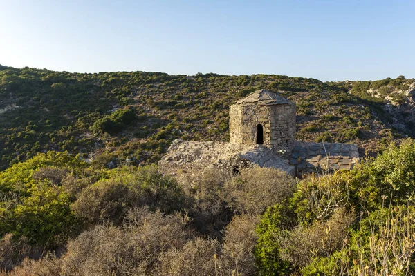 Starý Starobylý Kostel Barbory Vesnici Palaiohora Ostrově Kythera Řecku Pozůstatky — Stock fotografie