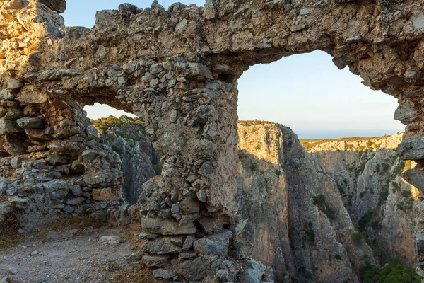 Mountain View Venetian Castle Palaiochora Kythira Island Greece — Stock Photo, Image