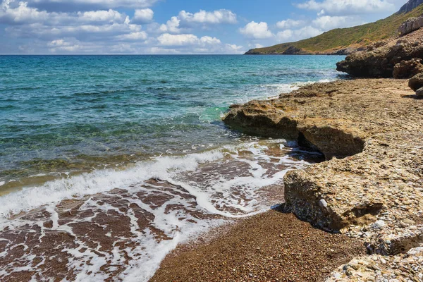 Praia Rochosa Com Águas Turquesa Ilha Kythera Verão Grécia — Fotografia de Stock