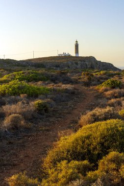 Yunanistan 'daki Kythira adasının kuzey ucundaki deniz feneri.