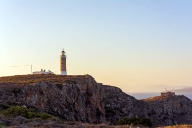 Yunanistan 'daki Kythira adasının kuzey ucundaki deniz feneri.