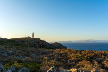 Yunanistan 'daki Kythira adasının kuzey ucundaki deniz feneri.