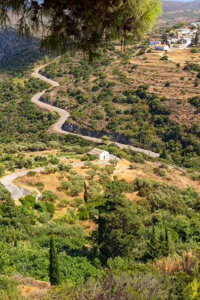 Horská Cesta Přes Vysočinu Řeckého Ostrova Kythira Řecko — Stock fotografie