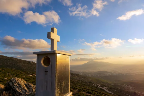 Mała Prawosławna Kaplica Penteli Góra Północ Aten Grecji — Zdjęcie stockowe