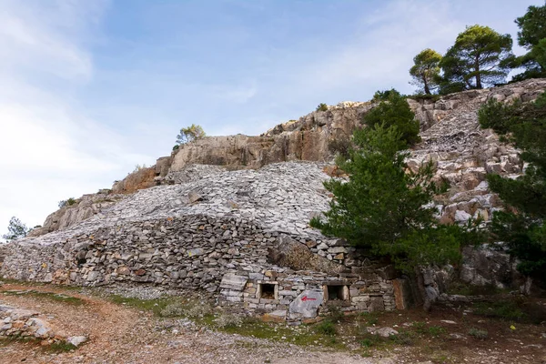 Parte Cantera Mármol Penteli Abandonada Attika Grecia Penteli Una Montaña — Foto de Stock