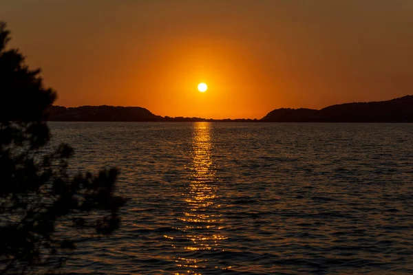 Sonnenuntergang Der Gialova Lagune Die Gialova Lagune Ist Eines Der — Stockfoto