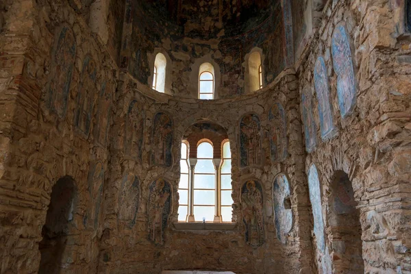 Yunanistan Mora Bölgesindeki Mystras Taki Bizans Manastırının Kalıntıları — Stok fotoğraf