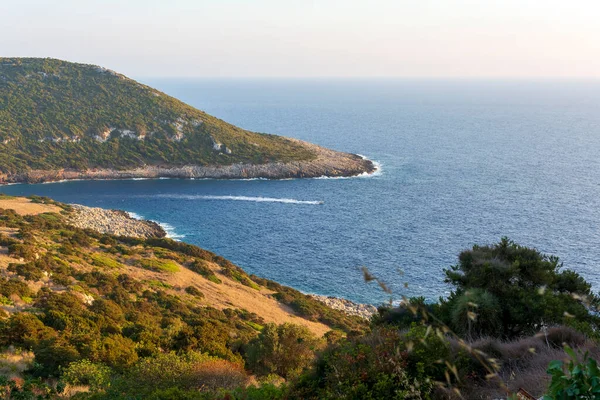 Θέα Στη Θάλασσα Από Κάστρο Παλαιόκαστρο Της Αρχαίας Πύλου Ελλάδα — Φωτογραφία Αρχείου