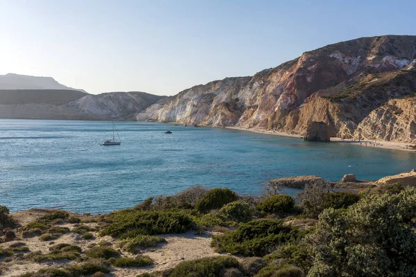 Playa Firiplaka Sus Colores Naturales Milos Grecia — Foto de Stock