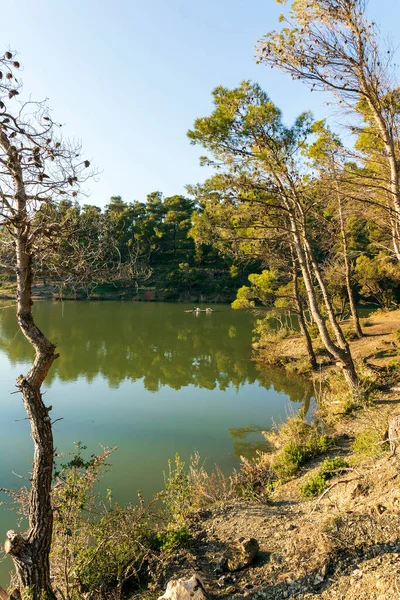 Panoramic View Beletsi Lake Beautiful Nature Surrounds Lake Located Altitude — Stok fotoğraf