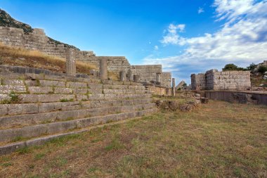 Ruins of the Arcadian gate and walls near ancient Messene(Messini). Greece.