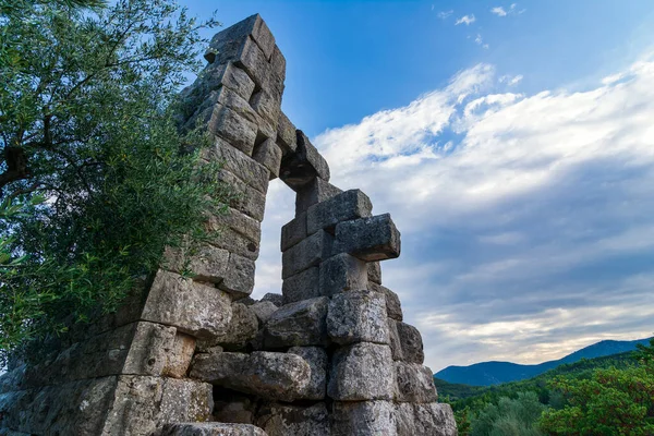Ruins Arcadian Gate Walls Ancient Messene Messini Greece — Stok fotoğraf