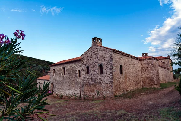 Andromonaster Hidden Isolated Overgrown Ravine Settlement Petralona Messinia Byzantine Monastery — Stock Photo, Image