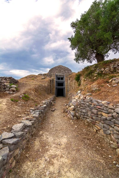 Uma Sepultura Idade Mycenaean Local Archaeological Peristeria Kyparissia Sítio Arqueológico — Fotografia de Stock