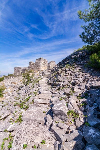 Parte Cantera Mármol Penteli Abandonada Attika Grecia Penteli Una Montaña — Foto de Stock