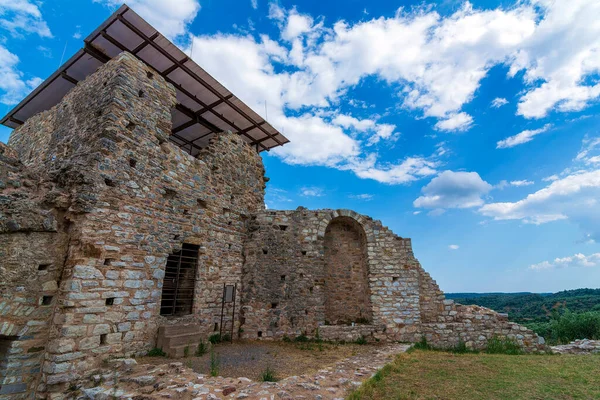 Zřícenina Středověkého Hradu Androusse Messinia Řecko Středověký Hrad Postavený Vrcholu — Stock fotografie
