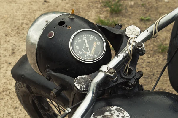 Old black motorcycle Stock Image