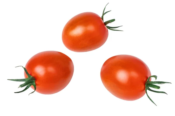 Tomates Cereja Vermelho Fresco Fundo Isolado Branco — Fotografia de Stock
