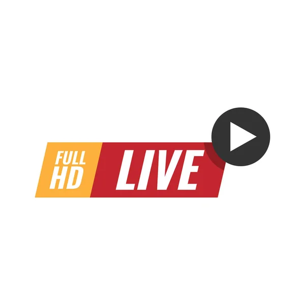 Vector Live Stream Logo Desin Image Live Video Streaming Icono — Vector de stock