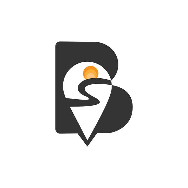 Creative Letter Outdoor Traveling Logo Design Concept Design Logo Combine — 图库矢量图片