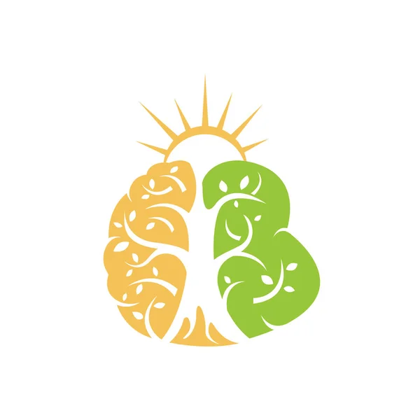 Brain Tree Mental Health Physical Therapy Logo Design Vector Mental — Διανυσματικό Αρχείο