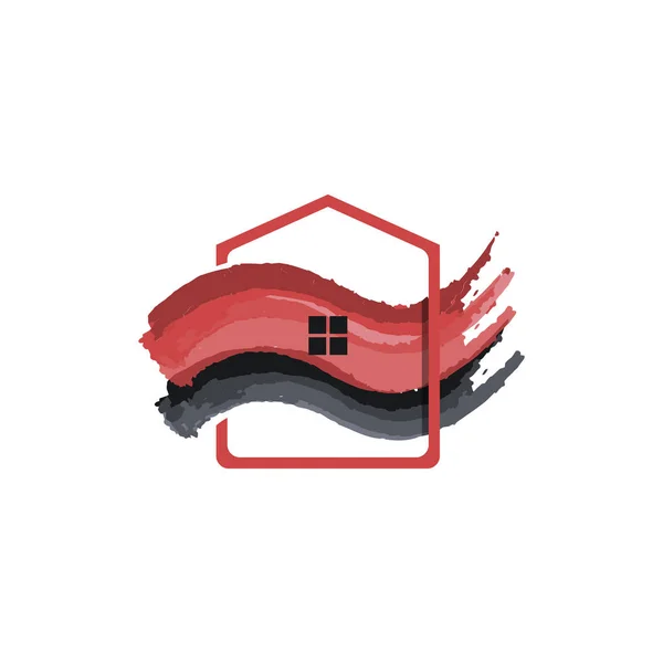 Home Pittura Vettore Logo Design Home Casa Pittura Servizio Colorazione — Vettoriale Stock